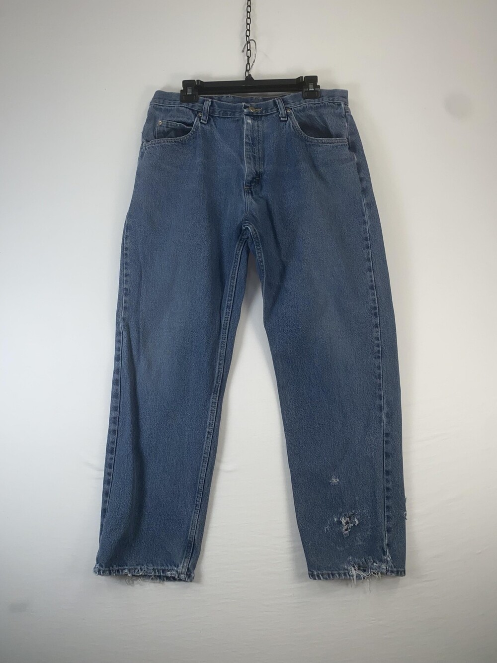 Wrangler Jeans Mens 36x30 Blue Relaxed Fit Straight Leg Cotton Denim Work Pants